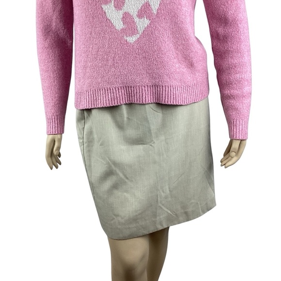 Cupcakes and Cashmere Pink Heart Sweater Pullover Crewneck Size L - Picture 3 of 7